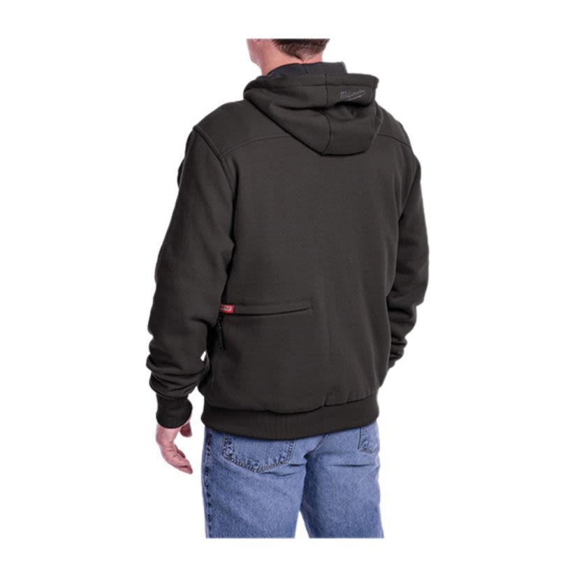 Milwaukee M12 302B-21XL Insulated Heated Hoodie Kit, XL, Black, Polyester/Brushed Tricot Lining, 44 to 46 in Chest, Resists: Water and Wind